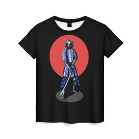 Женская футболка 3D с принтом Самурай, японское солнце в Курске, 100% полиэфир ( синтетическое хлопкоподобное полотно) | прямой крой, круглый вырез горловины, длина до линии бедер | азия | воин | катана | меч | сегун | сэнсэй | харакири | честь | японец | япония
