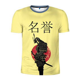 Мужская футболка 3D спортивная с принтом Японский самурай (честь) в Курске, 100% полиэстер с улучшенными характеристиками | приталенный силуэт, круглая горловина, широкие плечи, сужается к линии бедра | meiyo | самурай | япония