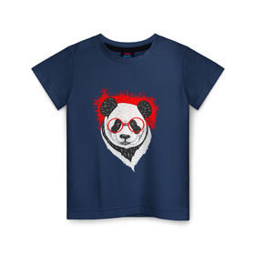 Детская футболка хлопок с принтом Умная панда в Курске, 100% хлопок | круглый вырез горловины, полуприлегающий силуэт, длина до линии бедер | абстрактная | каракули | милая | очкарик | очки | панда | ручная графика | умный
