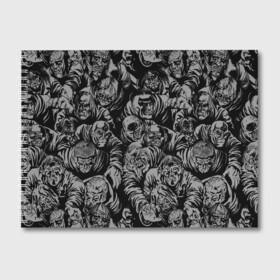 Альбом для рисования с принтом Zombie rush в Курске, 100% бумага
 | матовая бумага, плотность 200 мг. | dead | mosh | rush | walking | zombie | зомби | мертвецы | раш | ходячие