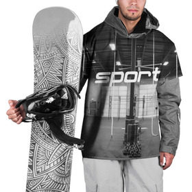 Накидка на куртку 3D с принтом Спортзал в Курске, 100% полиэстер |  | crossfit | атлетика | зал | качалка | кроссфит | тренажер | тяжелая | фитнес