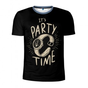 Мужская футболка 3D спортивная с принтом Party time в Курске, 100% полиэстер с улучшенными характеристиками | приталенный силуэт, круглая горловина, широкие плечи, сужается к линии бедра | 