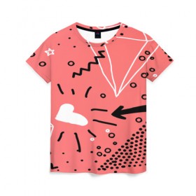 Женская футболка 3D с принтом pattern story в Курске, 100% полиэфир ( синтетическое хлопкоподобное полотно) | прямой крой, круглый вырез горловины, длина до линии бедер | 3d | pop art | triangle | абстракция | геометрия | другие | поп арт | яркие