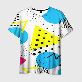 Мужская футболка 3D с принтом Стильная геометрия в Курске, 100% полиэфир | прямой крой, круглый вырез горловины, длина до линии бедер | 3d | geometry | pop art | triangle | абстракция | другие | поп арт | яркие