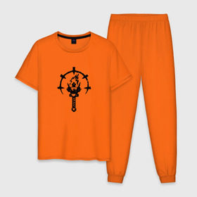 Мужская пижама хлопок с принтом Darkest Dungeon в Курске, 100% хлопок | брюки и футболка прямого кроя, без карманов, на брюках мягкая резинка на поясе и по низу штанин
 | 