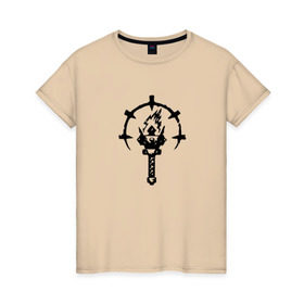 Женская футболка хлопок с принтом Darkest Dungeon в Курске, 100% хлопок | прямой крой, круглый вырез горловины, длина до линии бедер, слегка спущенное плечо | 