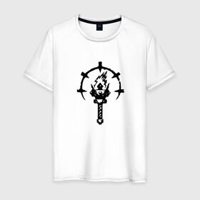 Мужская футболка хлопок с принтом Darkest Dungeon в Курске, 100% хлопок | прямой крой, круглый вырез горловины, длина до линии бедер, слегка спущенное плечо. | Тематика изображения на принте: 