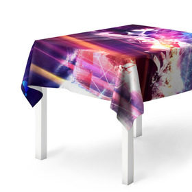 Скатерть 3D с принтом Cyberpank 2077 в Курске, 100% полиэстер (ткань не мнется и не растягивается) | Размер: 150*150 см | 2077 | cyberpank | киберпанк