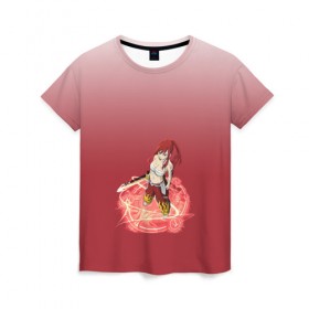 Женская футболка 3D с принтом Erza Scarlet (Fairy Tail) в Курске, 100% полиэфир ( синтетическое хлопкоподобное полотно) | прямой крой, круглый вырез горловины, длина до линии бедер | 
