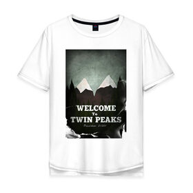 Мужская футболка хлопок Oversize с принтом Twin Peaks в Курске, 100% хлопок | свободный крой, круглый ворот, “спинка” длиннее передней части | twin peaks | дэвид линч | лес | лора палмер | сова | твин пикс | туман