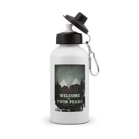 Бутылка спортивная с принтом Twin Peaks в Курске, металл | емкость — 500 мл, в комплекте две пластиковые крышки и карабин для крепления | twin peaks | дэвид линч | лес | лора палмер | сова | твин пикс | туман