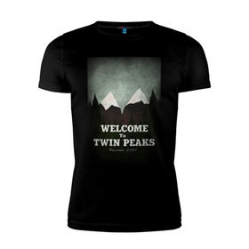 Мужская футболка премиум с принтом Twin Peaks в Курске, 92% хлопок, 8% лайкра | приталенный силуэт, круглый вырез ворота, длина до линии бедра, короткий рукав | Тематика изображения на принте: twin peaks | дэвид линч | лес | лора палмер | сова | твин пикс | туман