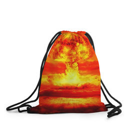 Рюкзак-мешок 3D с принтом Ядерный взрыв в Курске, 100% полиэстер | плотность ткани — 200 г/м2, размер — 35 х 45 см; лямки — толстые шнурки, застежка на шнуровке, без карманов и подкладки | взрыв | гриб | огонь