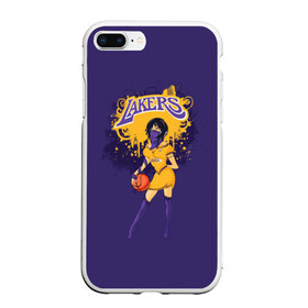 Чехол для iPhone 7Plus/8 Plus матовый с принтом Lakers в Курске, Силикон | Область печати: задняя сторона чехла, без боковых панелей | basketball | cheerleader | girl | lakers | nba | street