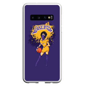 Чехол для Samsung Galaxy S10 с принтом Lakers в Курске, Силикон | Область печати: задняя сторона чехла, без боковых панелей | basketball | cheerleader | girl | lakers | nba | street