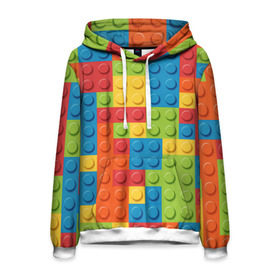 Мужская толстовка 3D с принтом Лего в Курске, 100% полиэстер | двухслойный капюшон со шнурком для регулировки, мягкие манжеты на рукавах и по низу толстовки, спереди карман-кенгуру с мягким внутренним слоем. | lego | tetris | детальки | лего | разноцветные