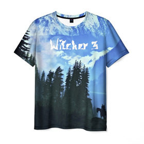 Мужская футболка 3D с принтом Witcher 3 в Курске, 100% полиэфир | прямой крой, круглый вырез горловины, длина до линии бедер | Тематика изображения на принте: gwent | gwent: the witcher card game | witcher 3 | ведьмак | гвинт | геральд | огонь | пламя