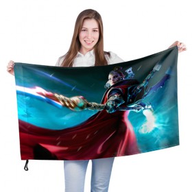 Флаг 3D с принтом WH40k Eldar в Курске, 100% полиэстер | плотность ткани — 95 г/м2, размер — 67 х 109 см. Принт наносится с одной стороны | 