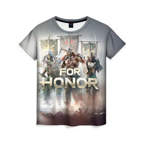 Женская футболка 3D с принтом For honor 4 в Курске, 100% полиэфир ( синтетическое хлопкоподобное полотно) | прямой крой, круглый вырез горловины, длина до линии бедер | for honor | honor | samurai | templar | viking | vikings | викинг | крестоносец | самурай | тамплиер