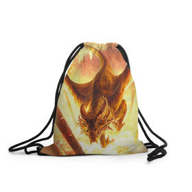 Рюкзак-мешок 3D с принтом Дракон в Курске, 100% полиэстер | плотность ткани — 200 г/м2, размер — 35 х 45 см; лямки — толстые шнурки, застежка на шнуровке, без карманов и подкладки | gwent | witcher | ведьмак | гвинт | геральт | дракон