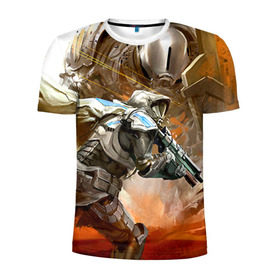 Мужская футболка 3D спортивная с принтом Destiny 10 в Курске, 100% полиэстер с улучшенными характеристиками | приталенный силуэт, круглая горловина, широкие плечи, сужается к линии бедра | destiny | дестени | дэстэни | космос