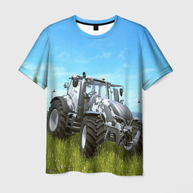 Мужская футболка 3D с принтом Farming simulator 1 в Курске, 100% полиэфир | прямой крой, круглый вырез горловины, длина до линии бедер | farming | simulator | трактор | фермер