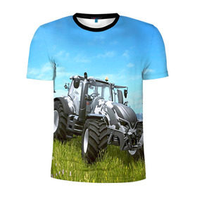 Мужская футболка 3D спортивная с принтом Farming simulator 1 в Курске, 100% полиэстер с улучшенными характеристиками | приталенный силуэт, круглая горловина, широкие плечи, сужается к линии бедра | farming | simulator | трактор | фермер
