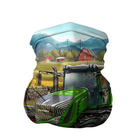 Бандана-труба 3D с принтом Farming simulator 2 в Курске, 100% полиэстер, ткань с особыми свойствами — Activecool | плотность 150‒180 г/м2; хорошо тянется, но сохраняет форму | Тематика изображения на принте: farming | simulator | трактор | фермер