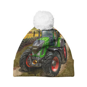 Шапка 3D c помпоном с принтом Farming simulator 2 в Курске, 100% полиэстер | универсальный размер, печать по всей поверхности изделия | Тематика изображения на принте: farming | simulator | трактор | фермер