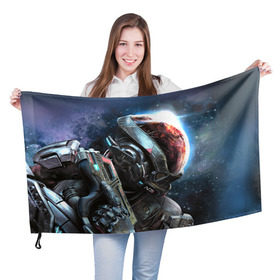 Флаг 3D с принтом ME Andromeda 1 в Курске, 100% полиэстер | плотность ткани — 95 г/м2, размер — 67 х 109 см. Принт наносится с одной стороны | andromeda | effect | андромеда | массб эффект | эфект