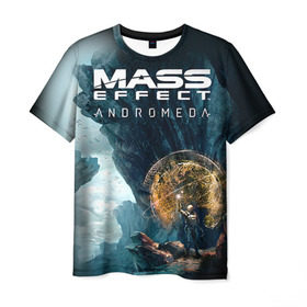 Мужская футболка 3D с принтом ME Andromeda 2 в Курске, 100% полиэфир | прямой крой, круглый вырез горловины, длина до линии бедер | andromeda | effect | андромеда | массб эффект | эфект