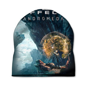 Шапка 3D с принтом ME Andromeda 2 в Курске, 100% полиэстер | универсальный размер, печать по всей поверхности изделия | Тематика изображения на принте: andromeda | effect | андромеда | массб эффект | эфект
