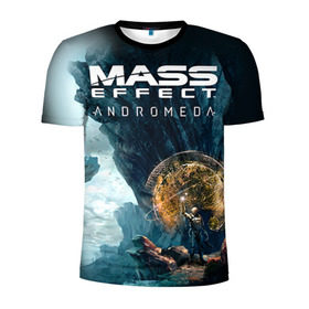 Мужская футболка 3D спортивная с принтом ME Andromeda 2 в Курске, 100% полиэстер с улучшенными характеристиками | приталенный силуэт, круглая горловина, широкие плечи, сужается к линии бедра | andromeda | effect | андромеда | массб эффект | эфект
