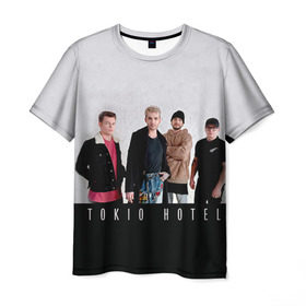 Мужская футболка 3D с принтом Tokio Hotel в Курске, 100% полиэфир | прямой крой, круглый вырез горловины, длина до линии бедер | 2017 | dream machine | tokio hotel | билл каулитц | георг листинг | густав шефер | токийский отель | том каулиц