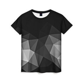 Женская футболка 3D с принтом Abstract gray в Курске, 100% полиэфир ( синтетическое хлопкоподобное полотно) | прямой крой, круглый вырез горловины, длина до линии бедер | abstraction | абстракция | геометрия | грани | изгиб | линии | полигоны | полосы | постель | розовый | сочетания | текстура | треугольники