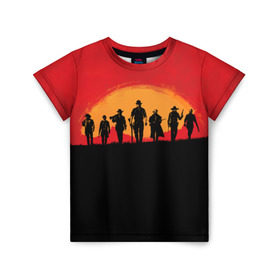 Детская футболка 3D с принтом Red Dead Redemption 2 в Курске, 100% гипоаллергенный полиэфир | прямой крой, круглый вырез горловины, длина до линии бедер, чуть спущенное плечо, ткань немного тянется | rdr | red dead redemption 2