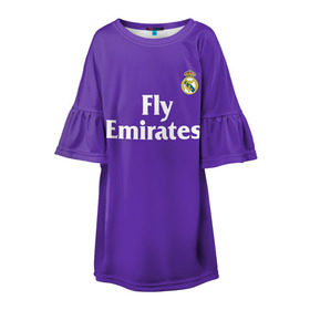 Детское платье 3D с принтом Реал Мадрид в Курске, 100% полиэстер | прямой силуэт, чуть расширенный к низу. Круглая горловина, на рукавах — воланы | madrid | real | королевский клуб | мадрид | примера | реал | футбол | чемпионат испании