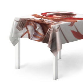 Скатерть 3D с принтом Атака Титанов в Курске, 100% полиэстер (ткань не мнется и не растягивается) | Размер: 150*150 см | микаса