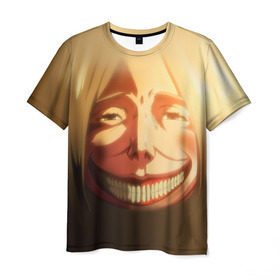 Мужская футболка 3D с принтом Атака Титанов в Курске, 100% полиэфир | прямой крой, круглый вырез горловины, длина до линии бедер | attack on titan | вторжение гигантов | титанша