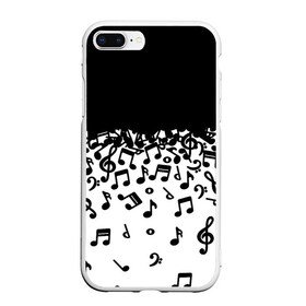 Чехол для iPhone 7Plus/8 Plus матовый с принтом Поглощение музыкой в Курске, Силикон | Область печати: задняя сторона чехла, без боковых панелей | абстракция | арт | дизайн | музыка | ноты | ритм