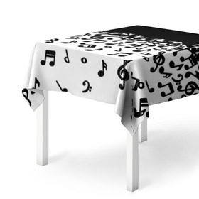 Скатерть 3D с принтом Поглощение музыкой в Курске, 100% полиэстер (ткань не мнется и не растягивается) | Размер: 150*150 см | абстракция | арт | дизайн | музыка | ноты | ритм