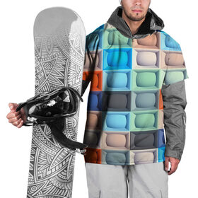 Накидка на куртку 3D с принтом Квадратики в Курске, 100% полиэстер |  | квадраты | текстуры | фигуры