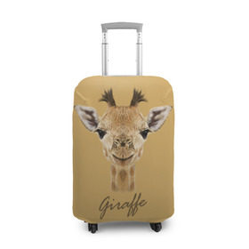 Чехол для чемодана 3D с принтом Жираф в Курске, 86% полиэфир, 14% спандекс | двустороннее нанесение принта, прорези для ручек и колес | giraffe | арт | жираф | зоопарк | рафик