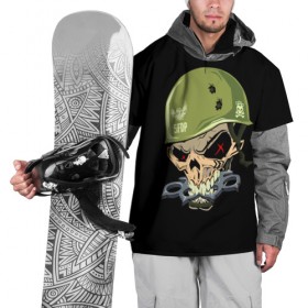 Накидка на куртку 3D с принтом Dj Pirata в Курске, 100% полиэстер |  | el kaio  maxi gen | helmet | skull | диджей пирата | каска | музыка | техно | череп | шлем