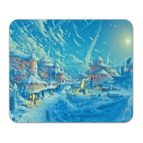 Коврик прямоугольный с принтом Зимний городок в Курске, натуральный каучук | размер 230 х 185 мм; запечатка лицевой стороны | Тематика изображения на принте: ночь | пейзаж | снег