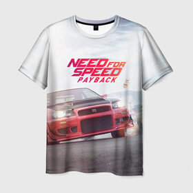 Мужская футболка 3D с принтом NFS PAYBACK в Курске, 100% полиэфир | прямой крой, круглый вырез горловины, длина до линии бедер | auto | cars | crew | dirt | grid | need | race | speed | split | авто | гонки | грид | дирт | машина | нфс | скорость | сплит | тачка