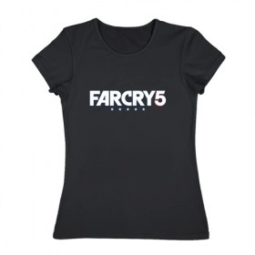 Женская футболка хлопок с принтом Far Cry 5 в Курске, 100% хлопок | прямой крой, круглый вырез горловины, длина до линии бедер, слегка спущенное плечо | 