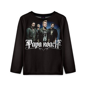 Детский лонгслив 3D с принтом Paparoach 10 в Курске, 100% полиэстер | длинные рукава, круглый вырез горловины, полуприлегающий силуэт
 | papa | papa roach | roach | альтернативный | группа | джекоби шэддикс | джерри хортон | метал | ню | нюметал | палермо | папа | папароач | папароч | роач | рок | роч | рэп | хард | хардрок | эсперанс