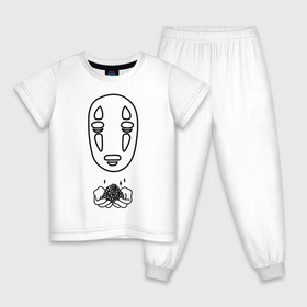 Детская пижама хлопок с принтом безликий в Курске, 100% хлопок |  брюки и футболка прямого кроя, без карманов, на брюках мягкая резинка на поясе и по низу штанин
 | anime | ghost | унесённые призраками