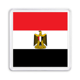 Магнит 55*55 с принтом Флаг и герб Египта в Курске, Пластик | Размер: 65*65 мм; Размер печати: 55*55 мм | Тематика изображения на принте: символ страна